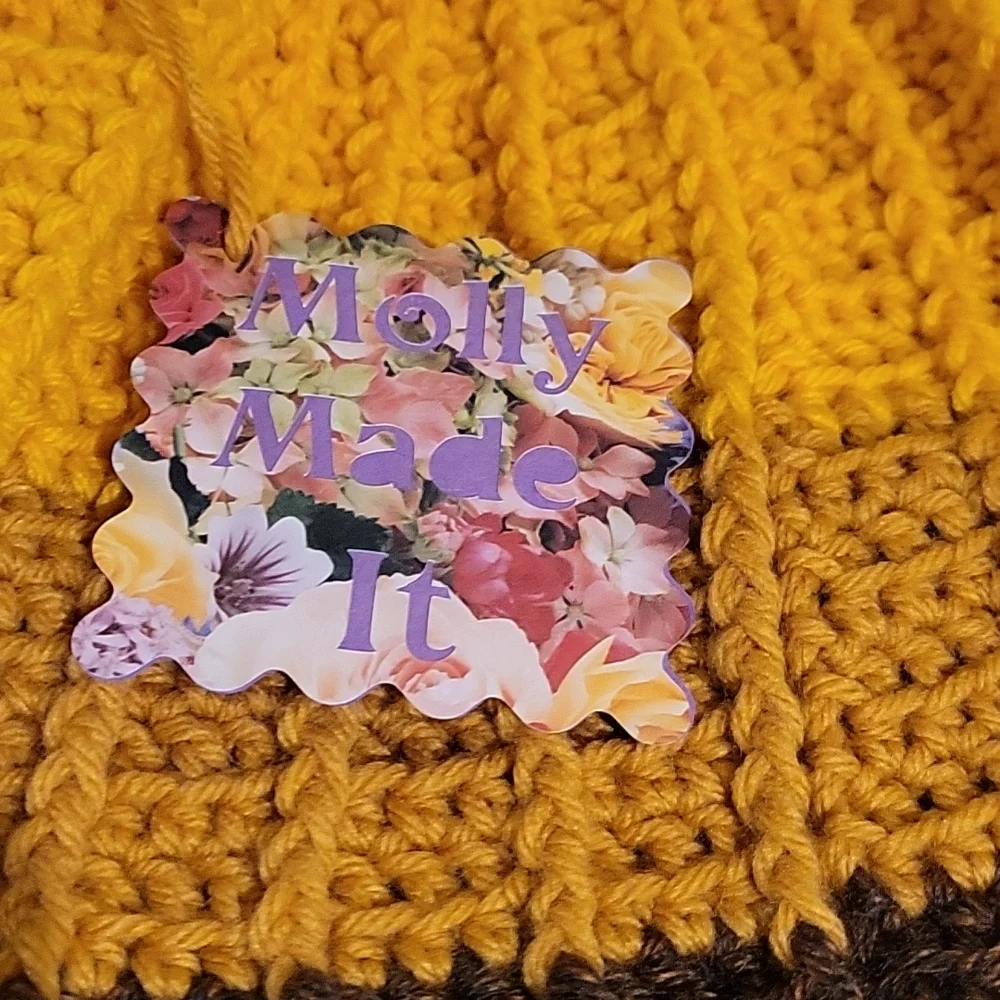 Handmade pom-pom hat beanie with fleece lining at ears crochet